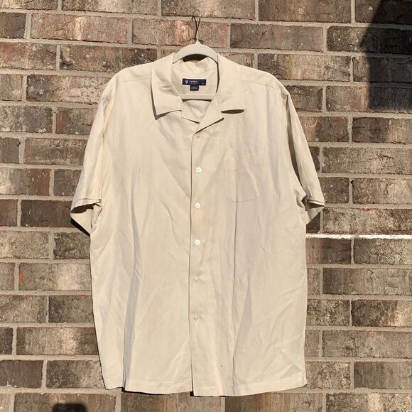 Take 50% OFF- Daniel Cremieux Classic Light Tan Button-Up Shirt, Size-XL - Picture 4 of 12